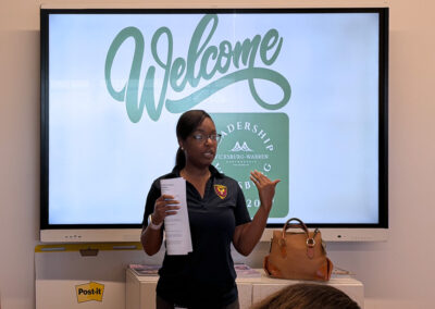 teacher presenting in front of class